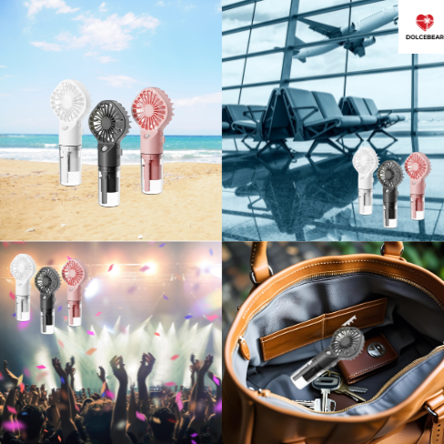 Handheld mist fan with water spray for summer travel