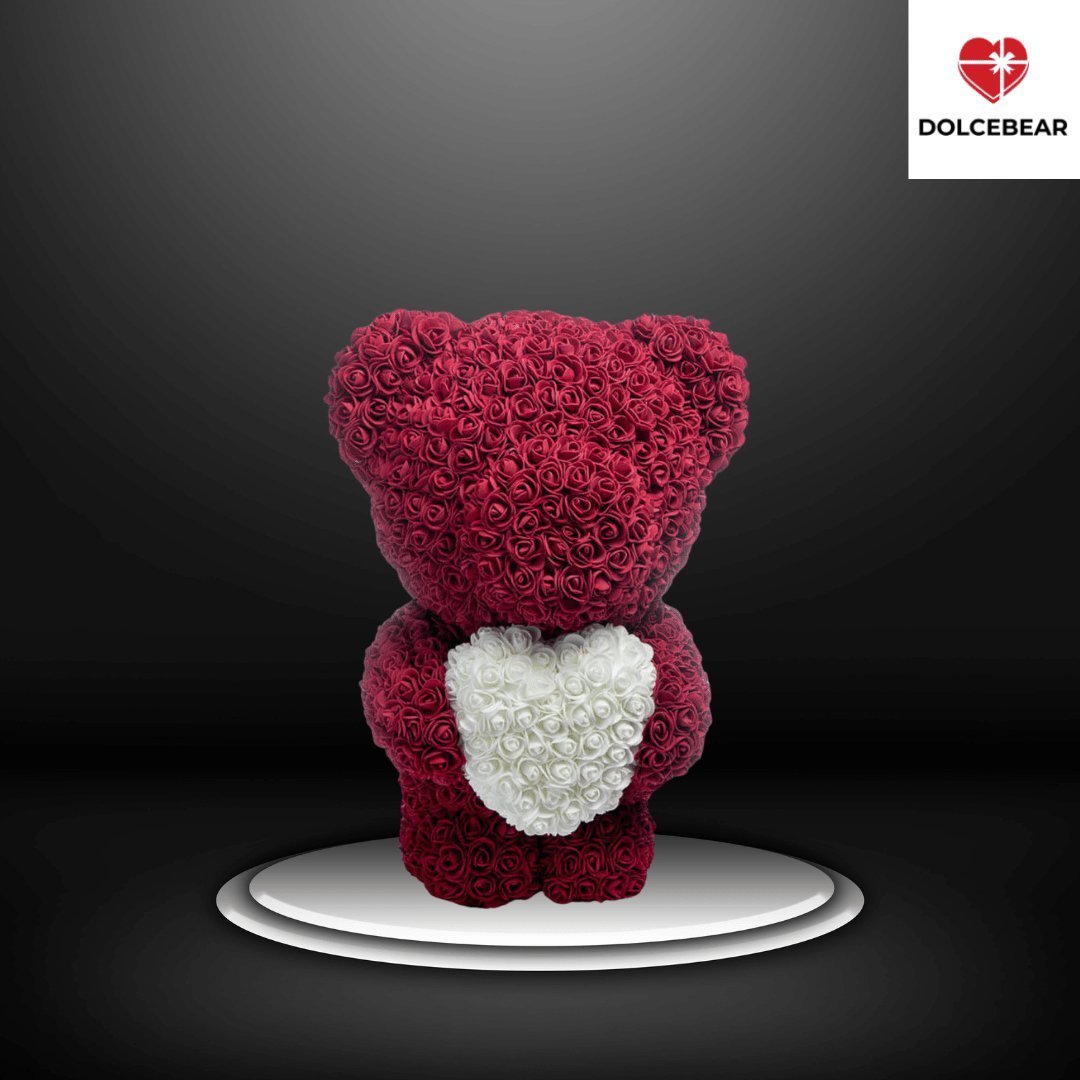 rose bear with heart