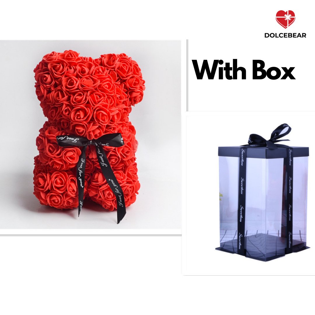 rose bear in gift box