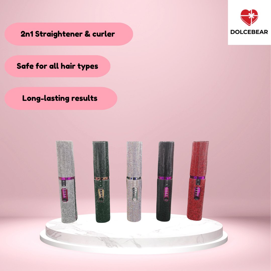 Mini portable cordless hair straightener for travel