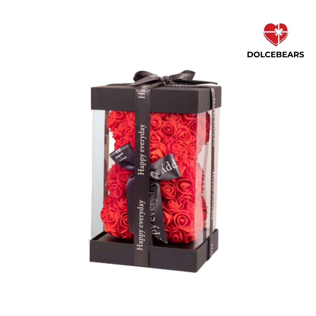 rose bear in gift box